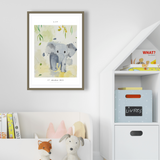 Børne Navneplakat med elefant